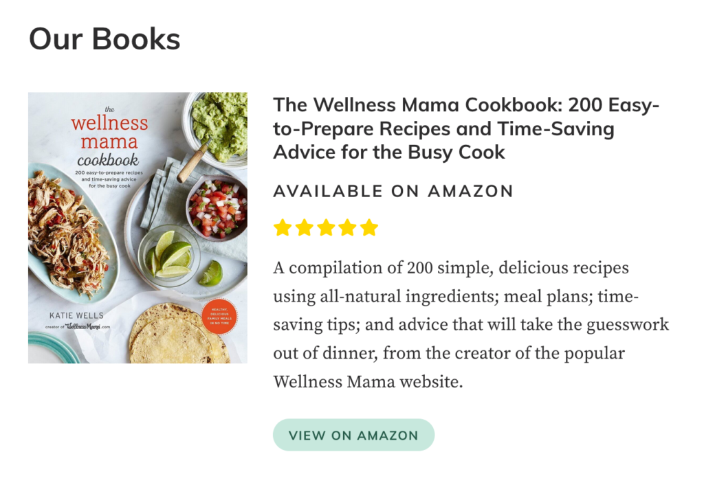 Cookbook call to action with star rating